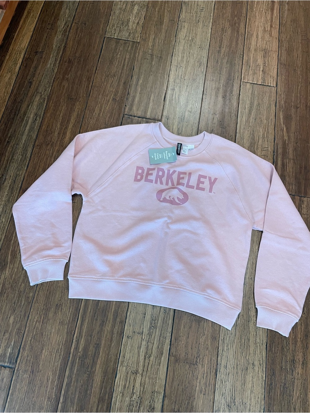 H&M Long Sleeve Graphic Pullover Sweatshirt Pink
